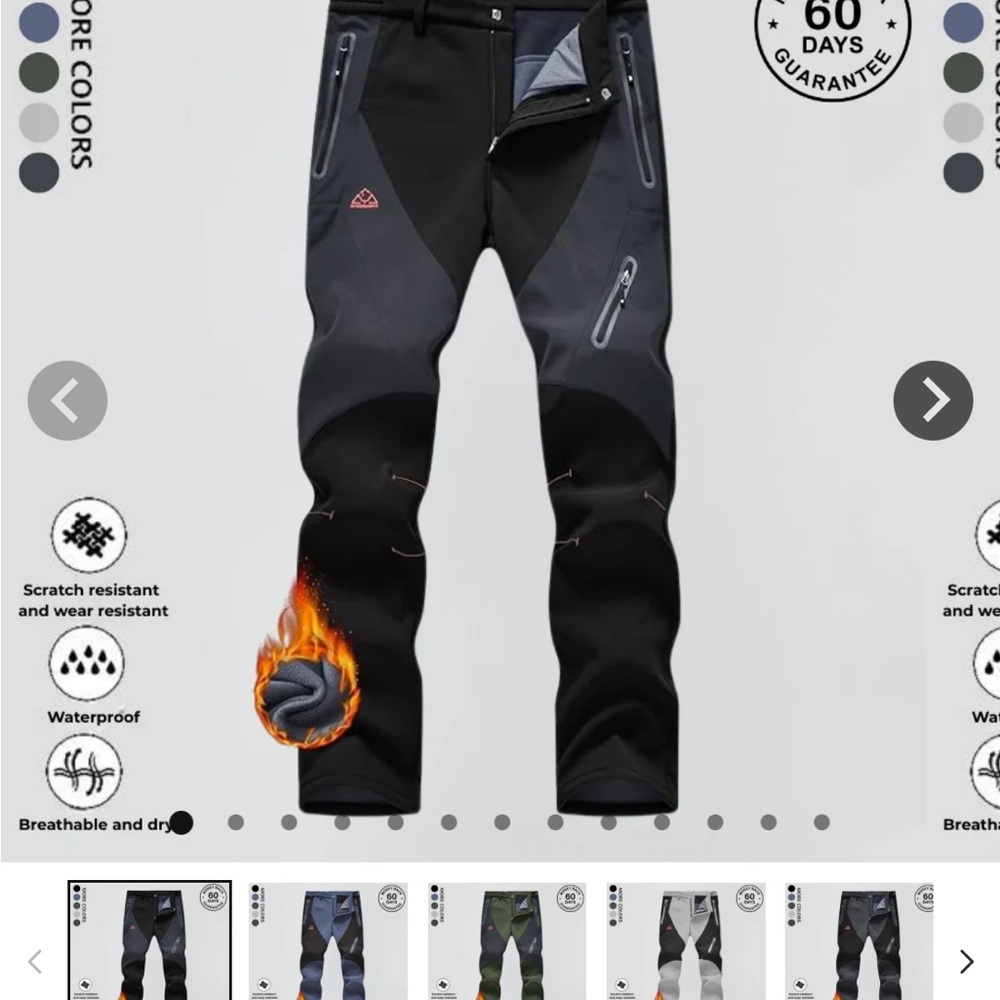 Men's Black Waterproof Outdoor Pants